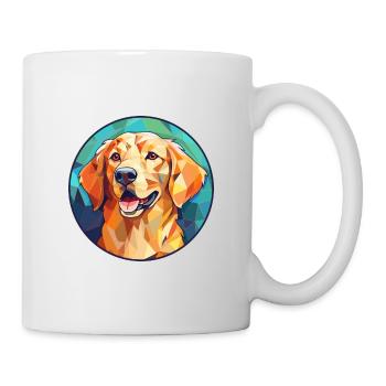 Golden Retriever Dog Stained Glass Colorful Cartoo - Mug - white - Right