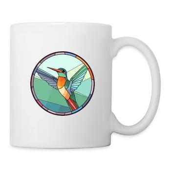 Colibri vitrail coloré dessin animé Kawaii - Mug blanc - blanc - Droite