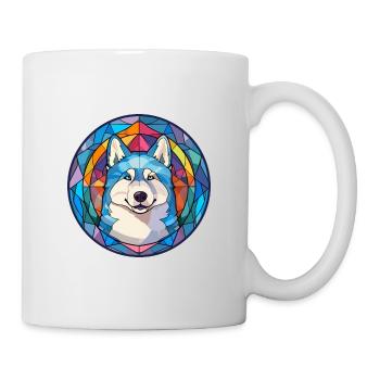 Husky Hund Buntes Glas Bunte Karikatur Kawaii An - Tasse - Weiß - Rechts