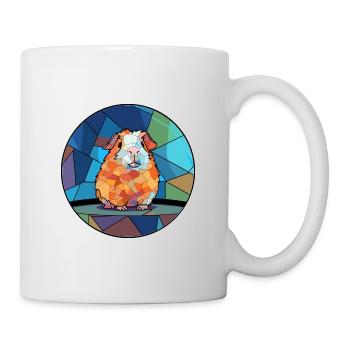 Cochon d’Inde vitrail coloré Cartoon Kawaii A - Mug blanc - blanc - Droite