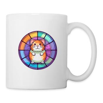 Hamster Bunte Karikatur Kawaii Anim - Tasse - Weiß - Rechts