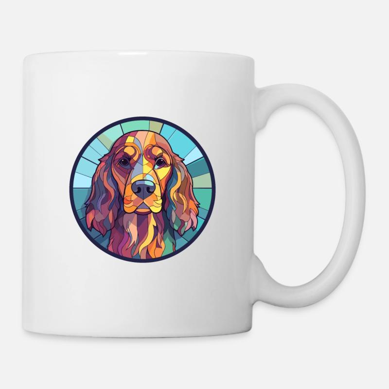 Englischer Cocker Spaniel Hund Buntglas Bunt - Tasse - Weiß