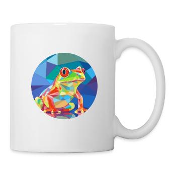 Grenouille vitrail coloré dessin animé Kawaii Animal - Mug blanc - blanc - Droite