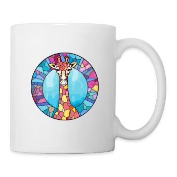 Girafe vitrail coloré dessin animé Kawaii Anim - Mug blanc - blanc - Droite