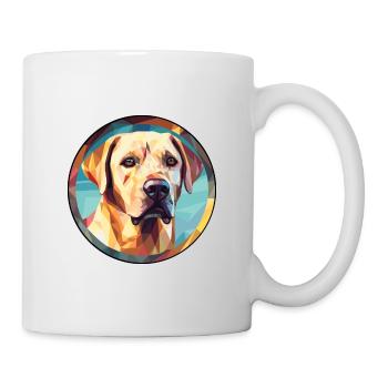 Labrador Retriever Hund Buntes Glas Bunter Wagen - Tasse - Weiß - Rechts