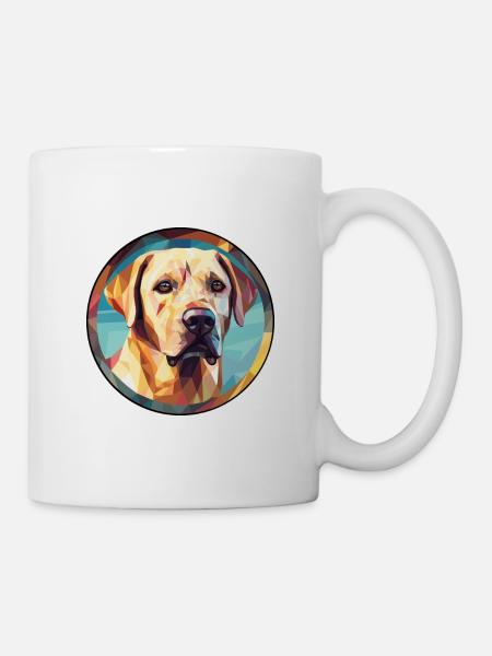 Labrador Retriever Hund Buntes Glas Bunter Wagen - Tasse - Weiß