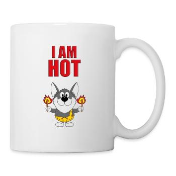 HUSKY - HUND - SCHLITTENHUND - I AM HOT - Tasse - Weiß - Rechts