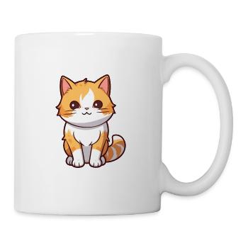 Katze niedliche Karikatur Kawaii Aquarell Tier Haustier - Tasse - Weiß - Rechts