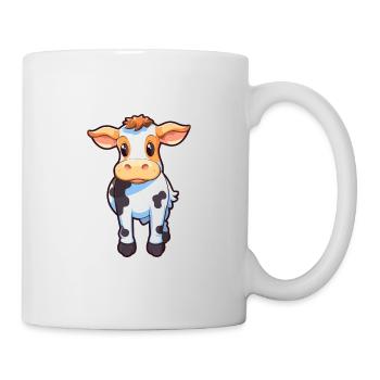 Vache Mignon Dessin Animé Kawaii Aquarelle Animal Animal De Compagnie - Mug blanc - blanc - Droite
