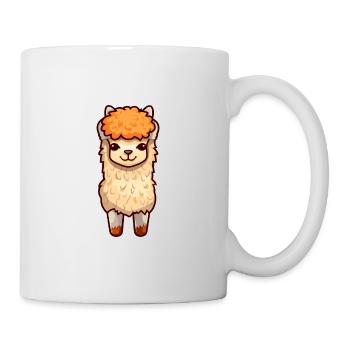 Alpaga mignon dessin animé kawaii aquarelle animal animal de compagnie - Mug blanc - blanc - Droite