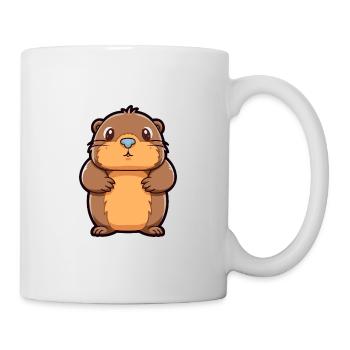 Beaver Cute Cartoon Kawaii Watercolor Animal Pet - Mug - white - Right