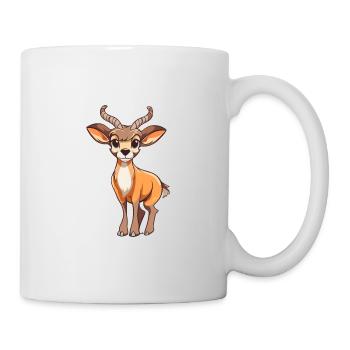 Antilope mignon dessin animé kawaii aquarelle Animal de compagnie - Mug blanc - blanc - Droite