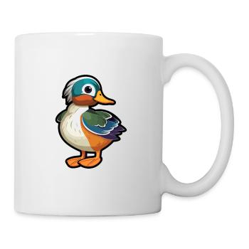 Mandarinente niedliche Karikatur Kawaii Aquarell Anima - Tasse - Weiß - Rechts