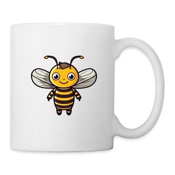 Abeille mignon dessin animé kawaii aquarelle animal animal de compagnie - Mug blanc - blanc - Droite