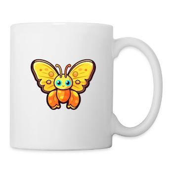 Schmetterling Niedliche Karikatur Kawaii Aquarell Tier Pe - Tasse - Weiß - Rechts