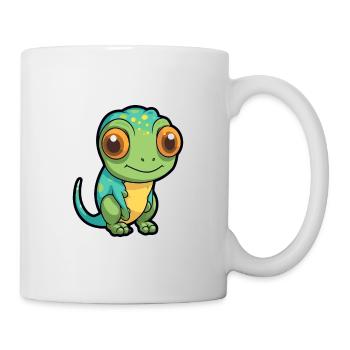 Chameleon Cute Cartoon Kawaii Watercolor Animal Pe - Mug - white - Right