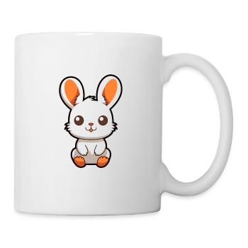 Hase niedliche Karikatur Kawaii Aquarell Tier Haustier - Tasse - Weiß - Rechts