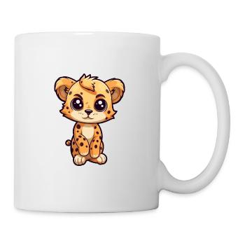 Guépard mignon dessin animé kawaii aquarelle animal de compagnie - Mug blanc - blanc - Droite