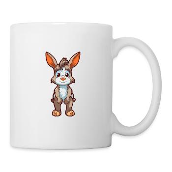 Âne mignon dessin animé kawaii aquarelle Animal de compagnie - Mug blanc - blanc - Droite