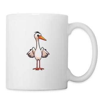 Crane Cute Cartoon Kawaii Watercolor Animal Pet - Mug - white - Right