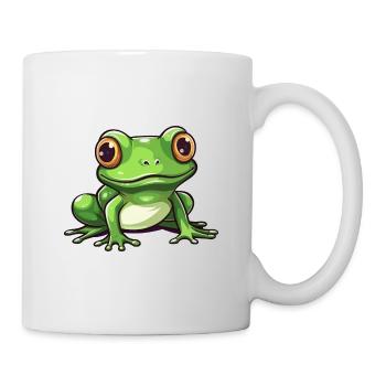 Grenouille Mignon Dessin Animé Kawaii Aquarelle Animal De Compagnie - Mug blanc - blanc - Droite