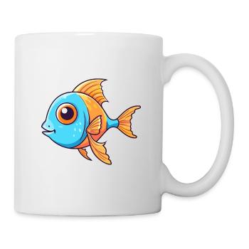 Fish Cute Cartoon Kawaii Watercolor Animal Pet - Mug - white - Right