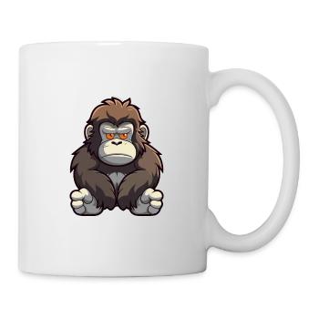 Gorilla Cute Cartoon Kawaii Watercolor Animal Pet - Mug - white - Right