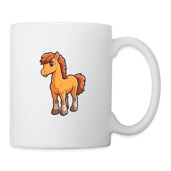 Pferd niedliche Karikatur Kawaii Aquarell Tier Haustier - Tasse - Weiß - Rechts