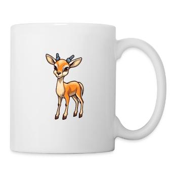 Impala Niedliche Karikatur Kawaii Aquarell Tier Haustier - Tasse - Weiß - Rechts