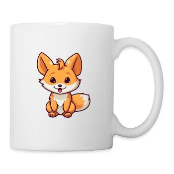 Fox Cute Cartoon Kawaii Watercolor Animal Pet - Mug - white - Right