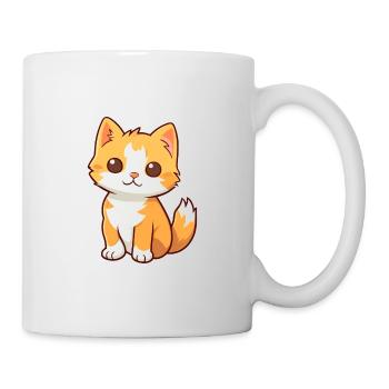Chaton mignon dessin animé kawaii aquarelle Animal de compagnie - Mug blanc - blanc - Droite