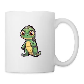 Iguana Cute Cartoon Kawaii Watercolor Animal Pet - Mug - white - Right