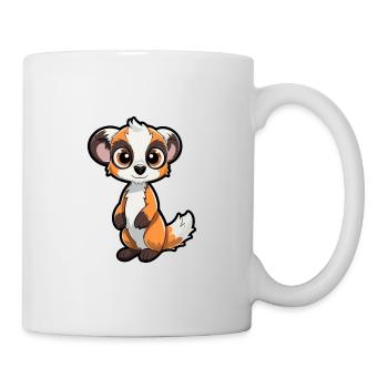 Lemur Cute Cartoon Kawaii Watercolor Animal Pet - Mug - white - Right