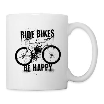 Faites du vélo et soyez heureux Cyclisme Hobby Sports - Mug blanc - blanc - Droite