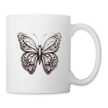 Schmetterling / Tier / Insekt / fliegen / Sommer - Tasse - Weiß - Rechts