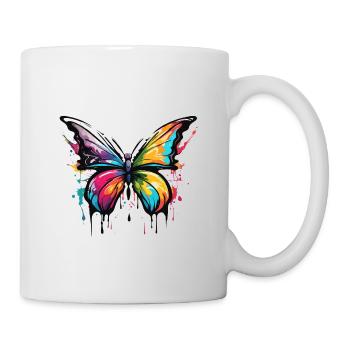 Schmetterling / Tier / Insekt / fliegen / Sommer - Tasse - Weiß - Rechts