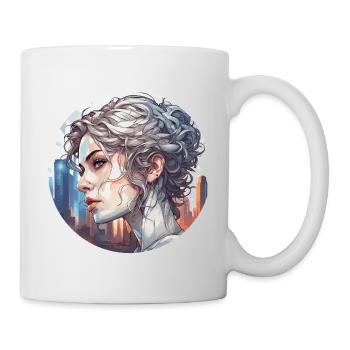Femme / Dame / Blonde / Jolie / Féminine / Féminine - Mug blanc - blanc - Droite