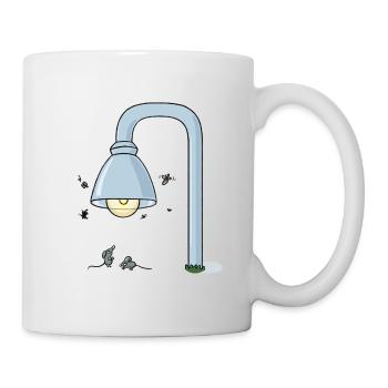 Zwei kleine Mäuse treffen sich unter einer Laterne - Tasse - Weiß - Rechts