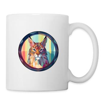 Luchs Buntes Cartoon-Kawaii-Tier - Tasse - Weiß - Rechts