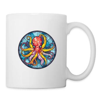 Oktopus Buntes Glas Bunte Karikatur Kawaii Anim - Tasse - Weiß - Rechts