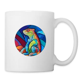 Lizard Stained Glass Colorful Cartoon Kawaii Anima - Mug - white - Right