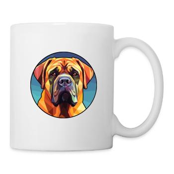 Mastiff Hund Bunte Karikatur Kawaii - Tasse - Weiß - Rechts
