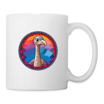 Autruche vitrail coloré dessin animé Kawaii Anim - Mug blanc - blanc - Droite