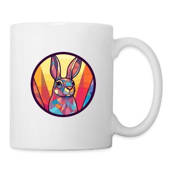Rabbit Stained Glass Colorful Cartoon Kawaii Anima - Mug - white - Right