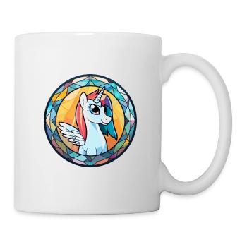 Ponny vitrail coloré dessin animé Kawaii Animal - Mug blanc - blanc - Droite