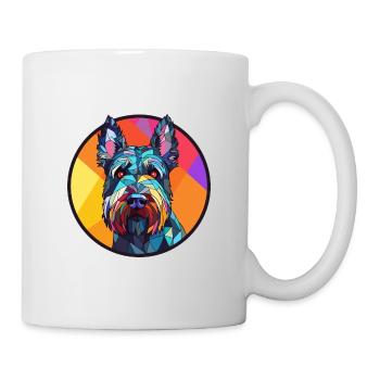 Scottish Terrier Dog Stained Glass Colorful Cartoo - Mug - white - Right