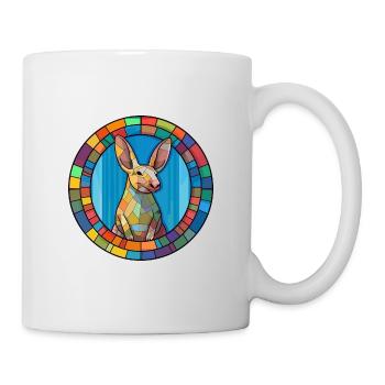 Erdferkel Buntglas Buntes Cartoon Kawaii Haustier - Tasse - Weiß - Rechts