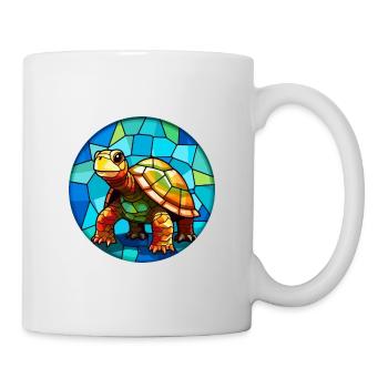 Schildkröte Bunte Karikatur Kawaii Anima - Tasse - Weiß - Rechts