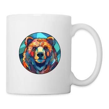 Ours vitrail coloré dessin animé Kawaii Animal - Mug blanc - blanc - Droite