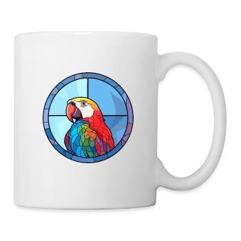 Papagei Buntglas Bunte Karikatur Kawaii Anima - Tasse - Weiß - Rechts